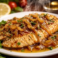 Tilapia with Sweet Onion Ale Sauce
