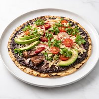 Tlayuda with Black Bean Puree Aka Mexican Unpizza