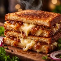 Toasted Roasted Cheese and Onion Sandwich