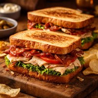 Toasted Turkey and Bacon Sandwiches