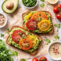 Toasted Vegan Avocado and Tomato Sandwich