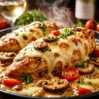 Todays Special Chicken with Swiss Cheese and Wine