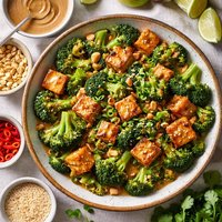 Tofu and Broccoli with Peanut Sauce