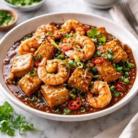 Tofu and Shrimp with Hoisin Sauce