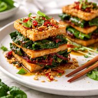 Tofu and Swiss Chard Stacks