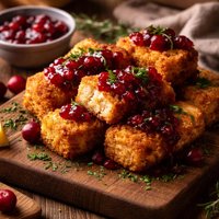 Tofu Croquettes with Cranberry Sauce