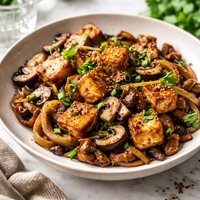 Tofu Mushrooms and Onions
