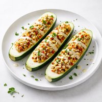 Tofu Stuffed Zucchini