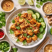 Tofu with Ginger Peanut Sauce