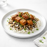 Tofu with Rice and Black Eyed Peas