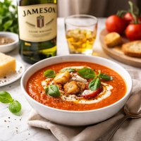 Tomato and Basil Soup with Jameson Irish Whiskey