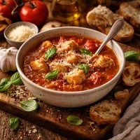 Tomato and Garlic Bread Soup