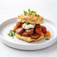Tomato and Kielbasa Shortcake