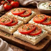 Tomato and Sour Cream Tea Sandwiches
