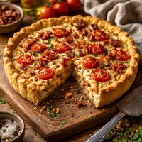 Tomato Bacon and Onion Quiche