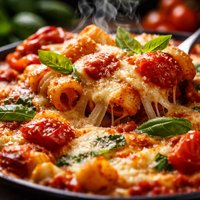 Tomato Basil and Cheese Baked Pasta