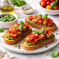 Tomato Bruschetta with Basil Spread