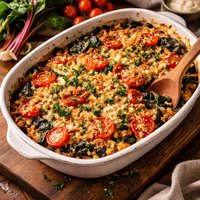 Tomato Chard and Gruyere Casserole