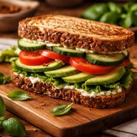 Tomato Cucumber Avocado Sandwich