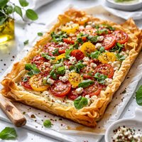 Tomato Feta Greek Yogurt Phyllo Tart