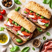 Tomato Ham and Mozzarella Ciabatta