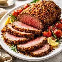 Tomato Mustard Crusted Beef