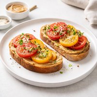Tomato Open Sandwiches with Peanut Butter