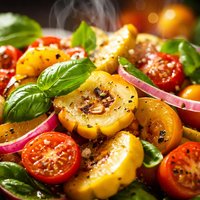 Tomato Pattypan Squash Salad