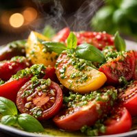 Tomato Salad with Fresh Basil Dressing