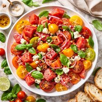 Tomato Watermelon and Feta Salad