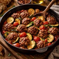 Tomatoes and Zucchini with Meatballs