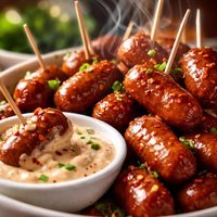 Toothpick Party Sausages and Secret Sauce