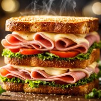 Top to Bottom Ham Cheese Sandwich