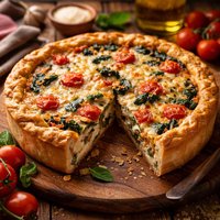 Torta Rustica Spinach Tomato Cheese Quiche