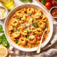 Tortellini in Tomato Cream Sauce