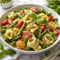 Tortellini Salad with Asparagus and Fresh Basil Vinaigrette
