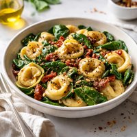 Tortellini with Baby Spinach and Sun Dried Tomatoes