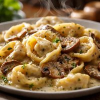 Tortellini with Mushroom Sauce
