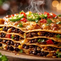 Tortilla and Black Bean Pie