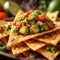 Tortilla Triangles with Avocado Salsa