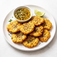Tostones Con Mojo Fried Plantains W Dipping Sauce