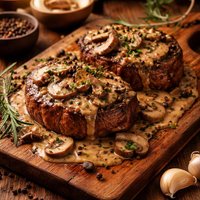 Tournedos Au Poivre Et Champignons Filet Au Poivre W Mushrooms