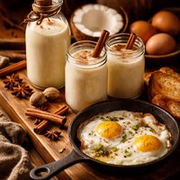 Traditional Coquito with Eggs Cooked