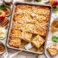 Traditional English Apple Traybake Apple Pudding Cake