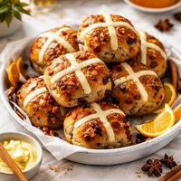 Traditional Fruity and Spiced Hot Cross Buns Bread Maker