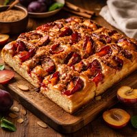 Traditional German Plum Cake Zwetschgenkuchen