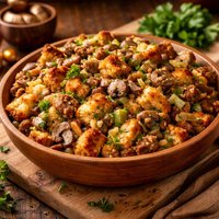 Traditional Sausage Mushroom Turkey Stuffing