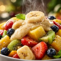 Tropical Fruit Salad with Banana Cream