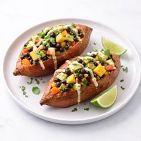 Tropical Stuffed Sweet Potatoes in the Microwave