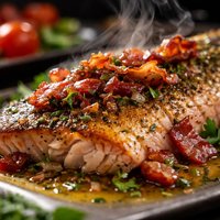 Trout with Bacon and Vinegar Sauce